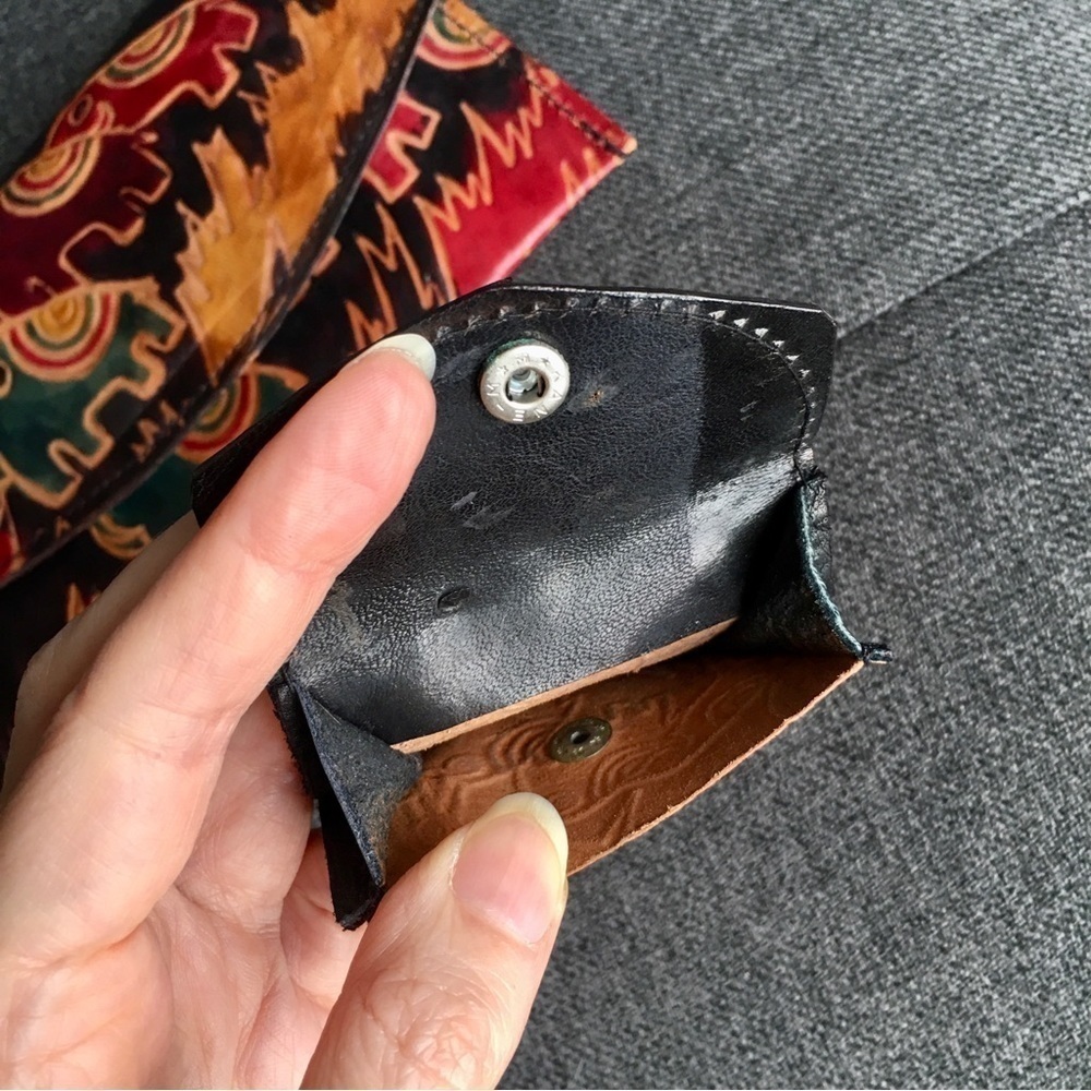 Colorful Elephant Wallet Clutch with Matching Coin Purse, Genuine Leather, Brown - Picture 13 of 17